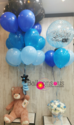 GET WELL SOON - Big Gift Flowers , Teddy Bear and Customize Balloon