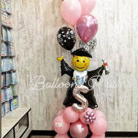 GRADUATION STAND OF CHROME BALLOONS