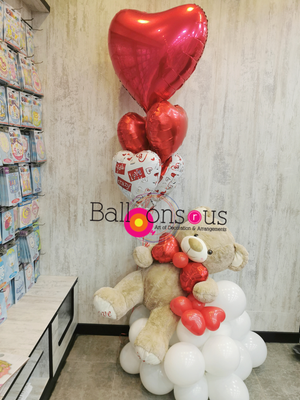 Love - BIG TEDDY BEAR WITH HELIUM BUNCH