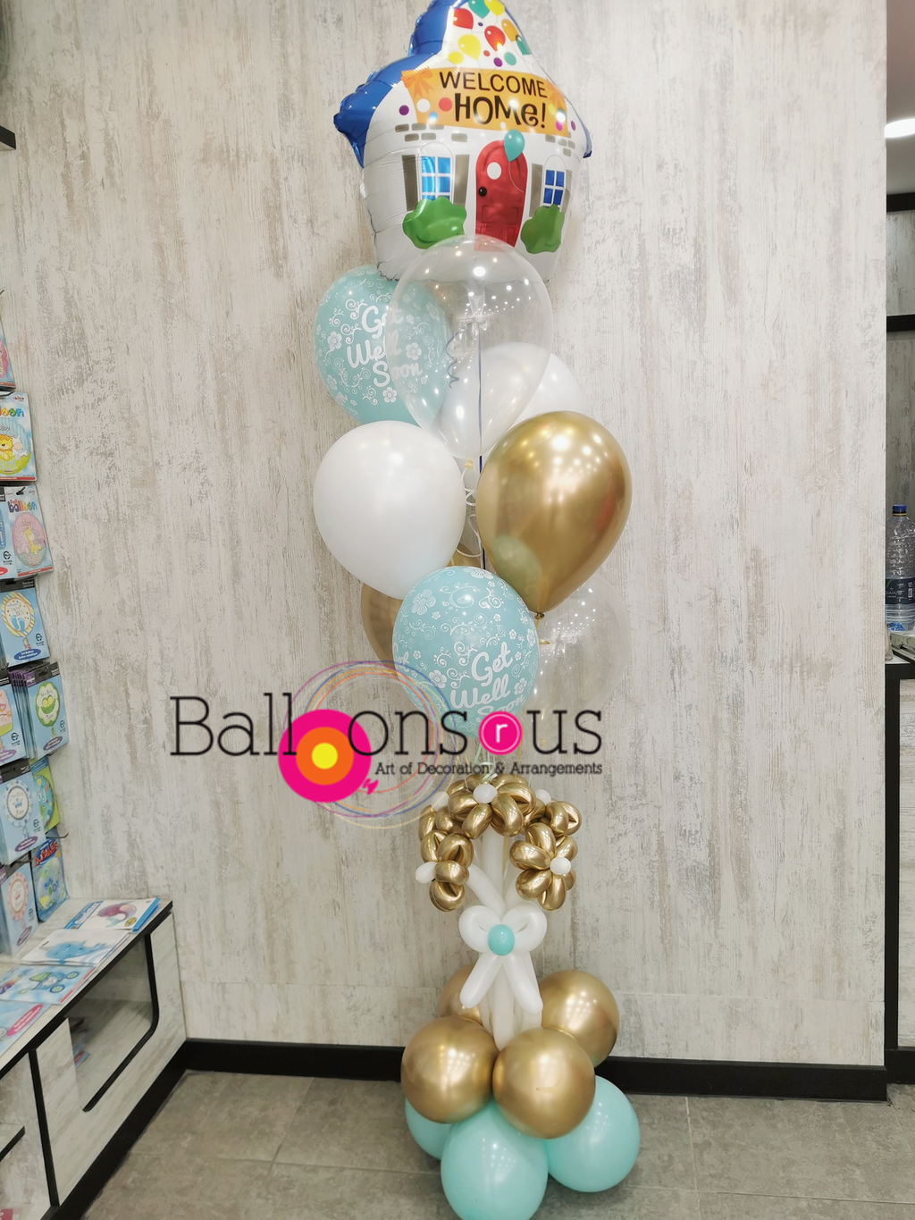 Welcome home bouquet of balloons