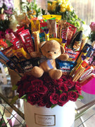 Roses with Chocolate & Bear Set