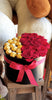 Red Roses & Ferrero Rocher Black Vase