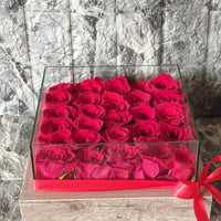 Red Roses Glass Box