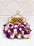 Lovely Bunch Of Colourful Flowers with Ferrero Rocher