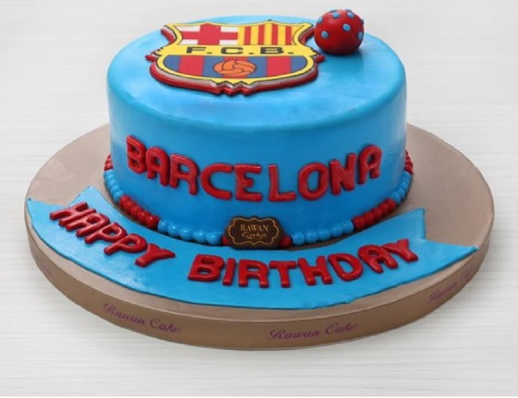FC Barcelona Football Cake | Football cake, Football cake design, Cake